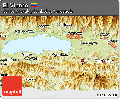 Physical Panoramic Map of El Viento