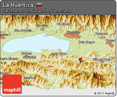 Physical Panoramic Map of La Huertica