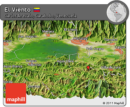 Satellite Panoramic Map of El Viento