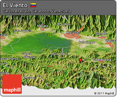 Satellite Panoramic Map of El Viento
