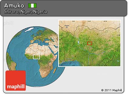 Satellite Location Map of Amuko