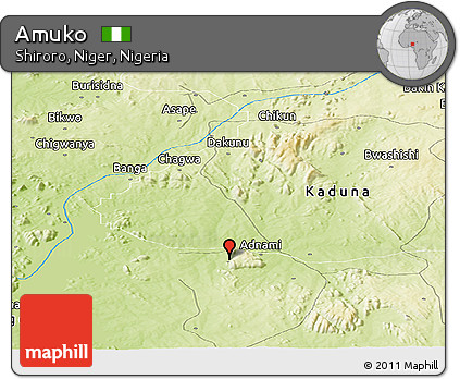 Physical Panoramic Map of Amuko