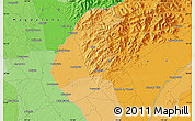 Political Map of the area around 10° 7' 21" N, 73° 52' 30" W