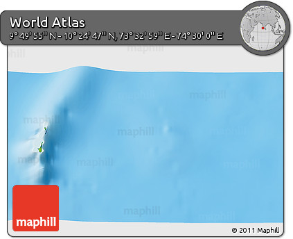 Physical 3D Map of the Area around 10° 7' 21" N, 74° 1' 30" E