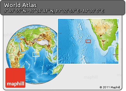 Physical Location Map of the Area around 10° 7' 21" N, 74° 1' 30" E