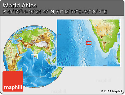 Physical Location Map of the Area around 10° 7' 21" N, 74° 1' 30" E
