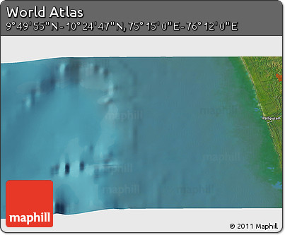 Satellite 3D Map of the Area around 10° 7' 21" N, 75° 43' 29" E