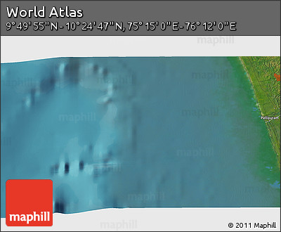Satellite 3D Map of the Area around 10° 7' 21" N, 75° 43' 29" E