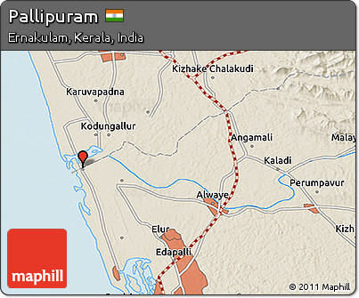 Shaded Relief 3D Map of Pallipuram