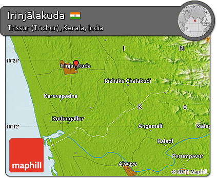 Physical Map of Irinjālakuda