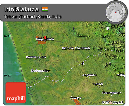 Satellite Map of Irinjālakuda