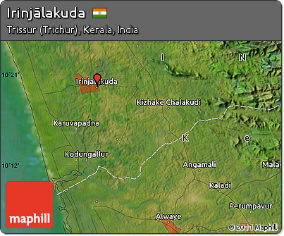 Satellite Map of Irinjālakuda