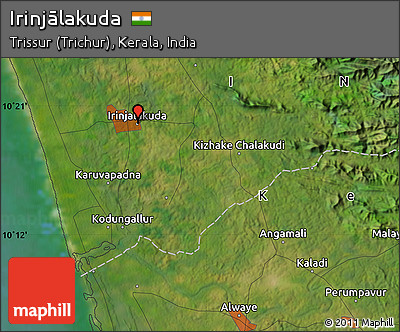 Satellite Map of Irinjālakuda