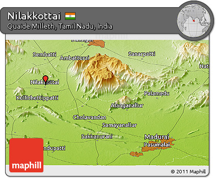 Physical Panoramic Map of Nilakkottai