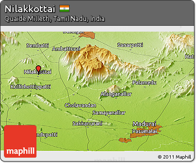 Physical Panoramic Map of Nilakkottai