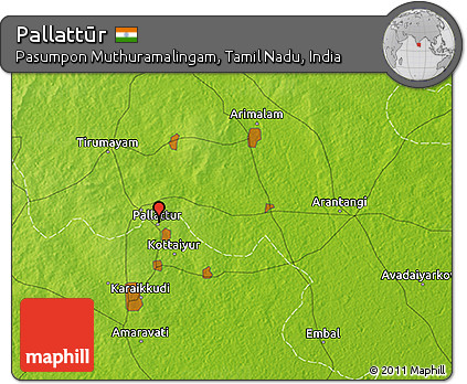 Physical 3D Map of Pallattūr