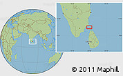 Savanna Style Location Map of the area around 10° 7' 21" N, 79° 58' 29" E