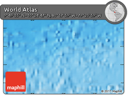 Shaded Relief Map of the Area around 10° 7' 21" N, 79° 49' 29" W