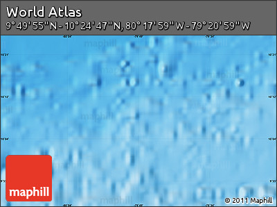 Shaded Relief Map of the Area around 10° 7' 21" N, 79° 49' 29" W