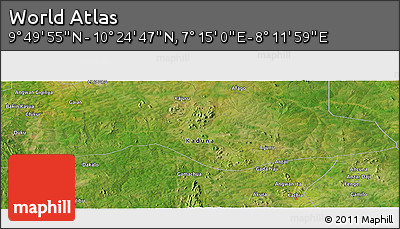 Satellite Panoramic Map of the Area around 10° 7' 21" N, 7° 43' 29" E
