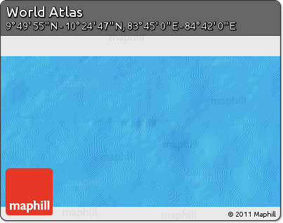 Physical 3D Map of the Area around 10° 7' 21" N, 84° 13' 29" E