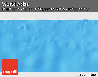 Physical 3D Map of the Area around 10° 7' 21" N, 88° 19' 29" W