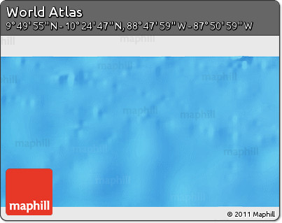 Physical 3D Map of the Area around 10° 7' 21" N, 88° 19' 29" W
