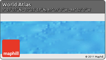 Shaded Relief Panoramic Map of the Area around 10° 7' 21" N, 89° 10' 30" W