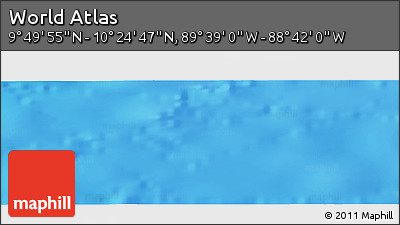 Shaded Relief Panoramic Map of the Area around 10° 7' 21" N, 89° 10' 30" W
