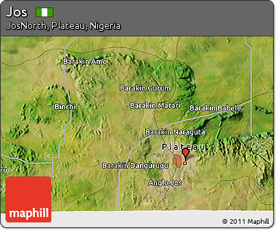 Satellite 3D Map of Jos