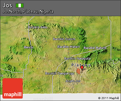Satellite 3D Map of Jos