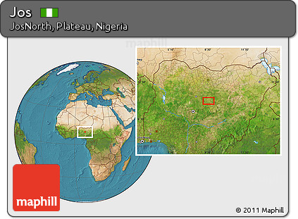 Satellite Location Map of Jos