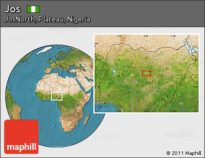 Satellite Location Map of Jos