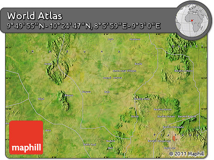 Satellite Map of the Area around 10° 7' 21" N, 8° 34' 29" E