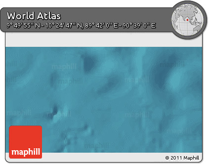 Satellite 3D Map of the Area around 10° 7' 21" N, 90° 10' 30" E
