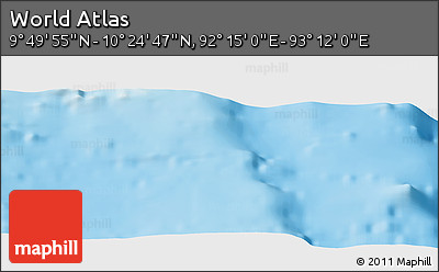 Physical Panoramic Map of the Area around 10° 7' 21" N, 92° 43' 29" E