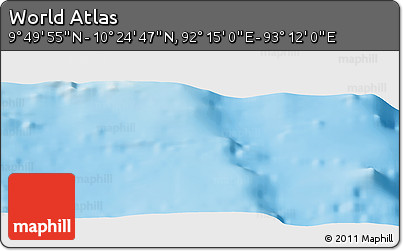 Physical Panoramic Map of the Area around 10° 7' 21" N, 92° 43' 29" E