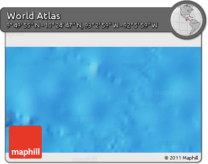 Physical 3D Map of the Area around 10° 7' 21" N, 92° 34' 29" W
