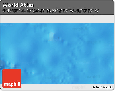 Physical 3D Map of the Area around 10° 7' 21" N, 92° 34' 29" W
