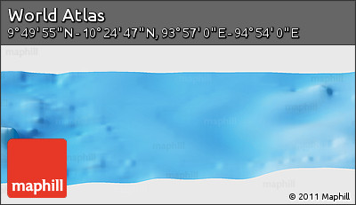 Shaded Relief Panoramic Map of the Area around 10° 7' 21" N, 94° 25' 30" E