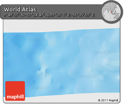 Political 3D Map of the Area around 10° 7' 21" N, 96° 7' 30" E