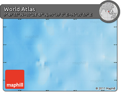 Physical Map of the Area around 10° 7' 21" N, 96° 7' 30" E