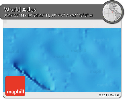 Physical 3D Map of the Area around 10° 7' 21" N, 97° 40' 30" W
