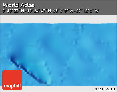 Physical 3D Map of the Area around 10° 7' 21" N, 97° 40' 30" W