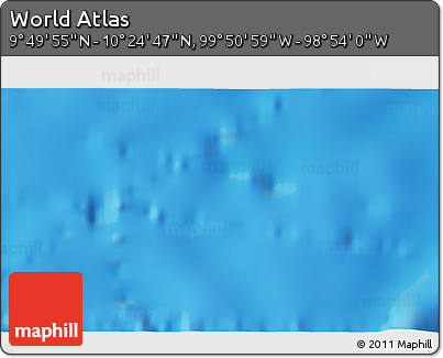 Physical 3D Map of the Area around 10° 7' 21" N, 99° 22' 30" W