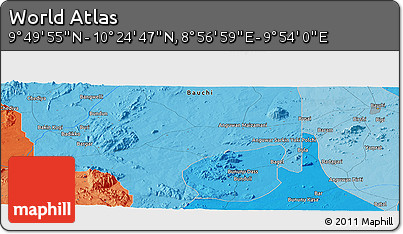 Political Panoramic Map of the Area around 10° 7' 21" N, 9° 25' 30" E