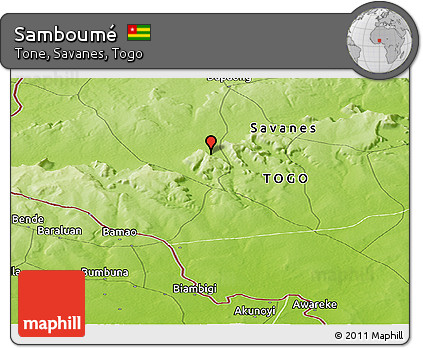 Physical Panoramic Map of Samboumé