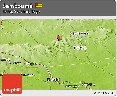 Physical Panoramic Map of Samboumé