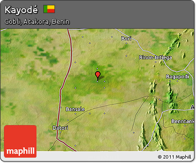 Satellite 3D Map of Kayodé