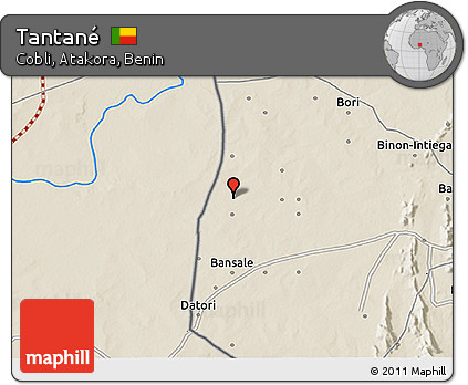Shaded Relief 3D Map of Tantané